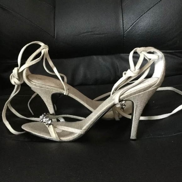 Nine West womens sandals grey bright with lace-up heels, size 10M, new - Picture 1 of 9